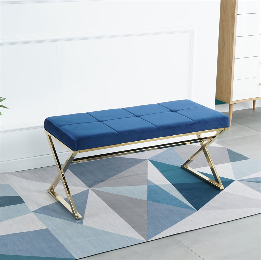 Luxury Modern Sofa Bench with Metal Frame, Dining Room Bench Seating