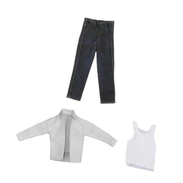 Conjunto de camisa y jeans para figura de acción de 6 pulgadas, ropa, regalos para niños y adultos. negro