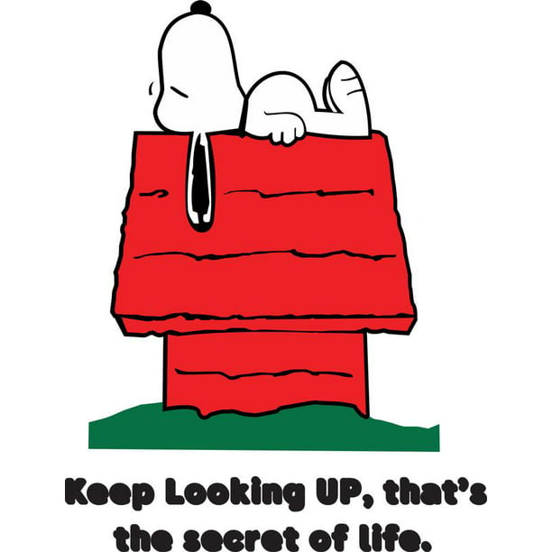 Snoopy Dog Cartoon Keep Looking Up Thats The Secret Of Life Picture Art Mural Custom Wall Decal Vinyl Sticker 19 Inches X 30 Inches Walmart Com Walmart Com