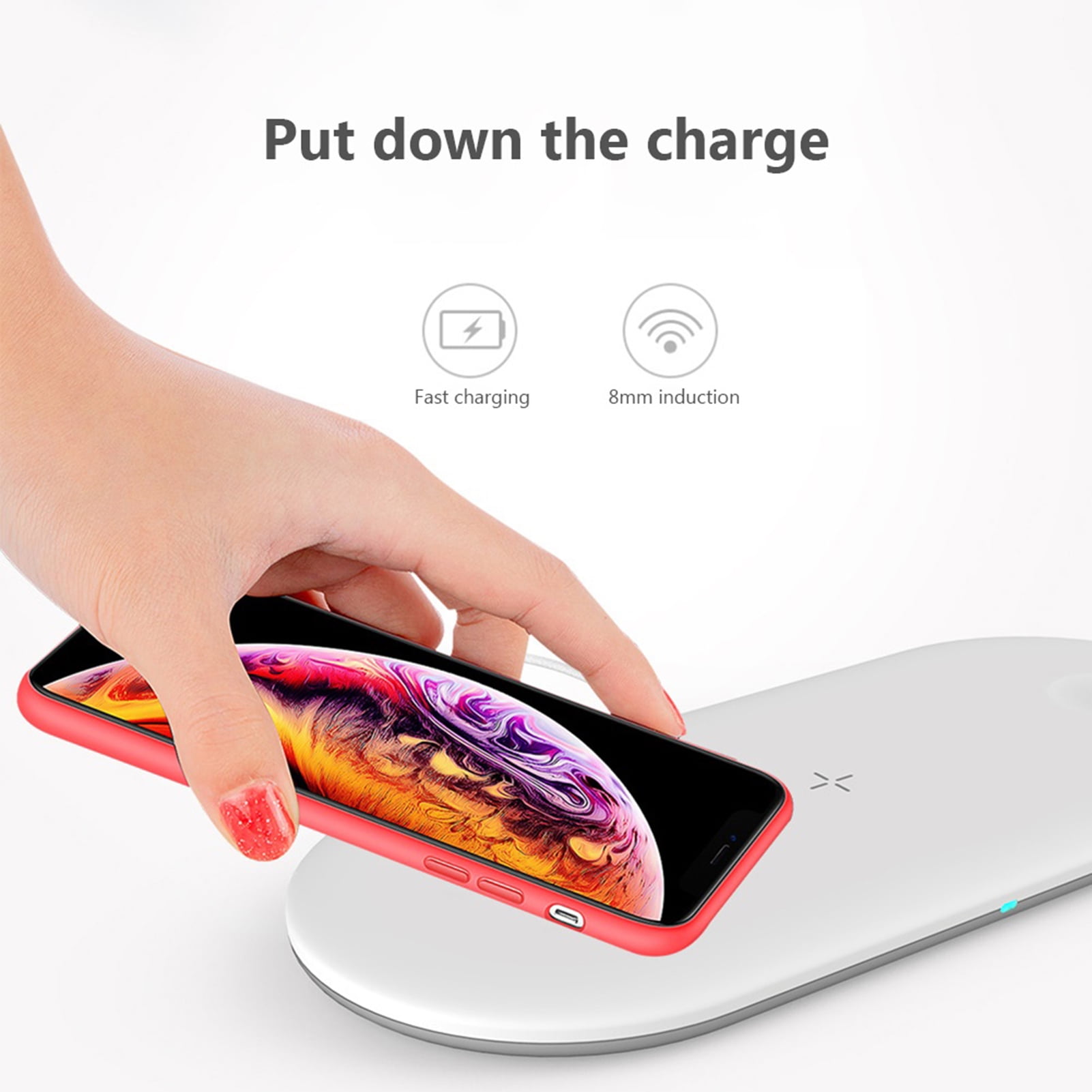 HomeLife 3-in-1 15W Desktop Fast Smart Wireless Charger Adapter for iPhone i-Watch Air Pods
