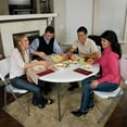 thumbnail image 3 of Lifetime 48-Inch Round Light Commercial Fold-In-Half TableFeatures a 48" round molded tabletop (white granite) with a round folding frame (gray)., 3 of 8