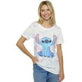 thumbnail image 5 of Women's Disney Stitch T-Shirt Pastel Tie Dye Short Sleeve White (Size Large), 5 of 9