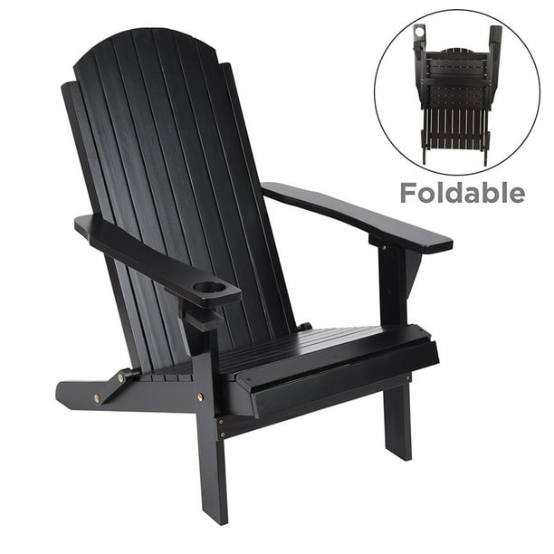 Solid Wood Folding And Reclining, Black Wooden Outdoor Chairs