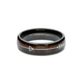 thumbnail image 2 of Metals Jewelry Men's / Women's Koa & Pear Wood in Black Plated Tungsten Carbide Arrow Wedding Ring 6mm Size 6, 2 of 5