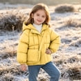 thumbnail image 3 of Lmnyox Puffer Jackets for Girls Solid Color Long Sleeve Windproof Hooded Coats Winter Warm Outwears with Pockets, 3 of 9