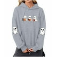 thumbnail image 2 of Ounisa Women's Halloween Sweatshirts Ghost Graphic T Shirts Long Sleeve Pullover Tops Gothic Fall Clothes 2025, 2 of 3