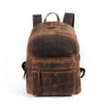 thumbnail image 2 of KomalC 15-Inch Leather Laptop Backpack for Men and Women, Rucksack Shoulder Bag for Travel and Hiking, 2 of 7