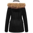 thumbnail image 2 of Chrisuno Women's Essentials Winter Coat Zipper Hooded Puffer Jacket Long Puffy Solid Ski Coat Black S, 2 of 5