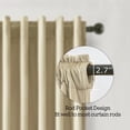 thumbnail image 3 of Jainmy Beige Velvet Curtains 96 Inches for Living Room Bedroom Soft Room Darkening Thermal Insulated Back Tab Curtains Drapes,52"x96", 2 Panels, 3 of 9