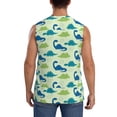 thumbnail image 4 of Bixox Men's Cute Dinosaur Blue Green Printed Shirt Sleeveless Fitness Tank Top-XX-Large, 4 of 7