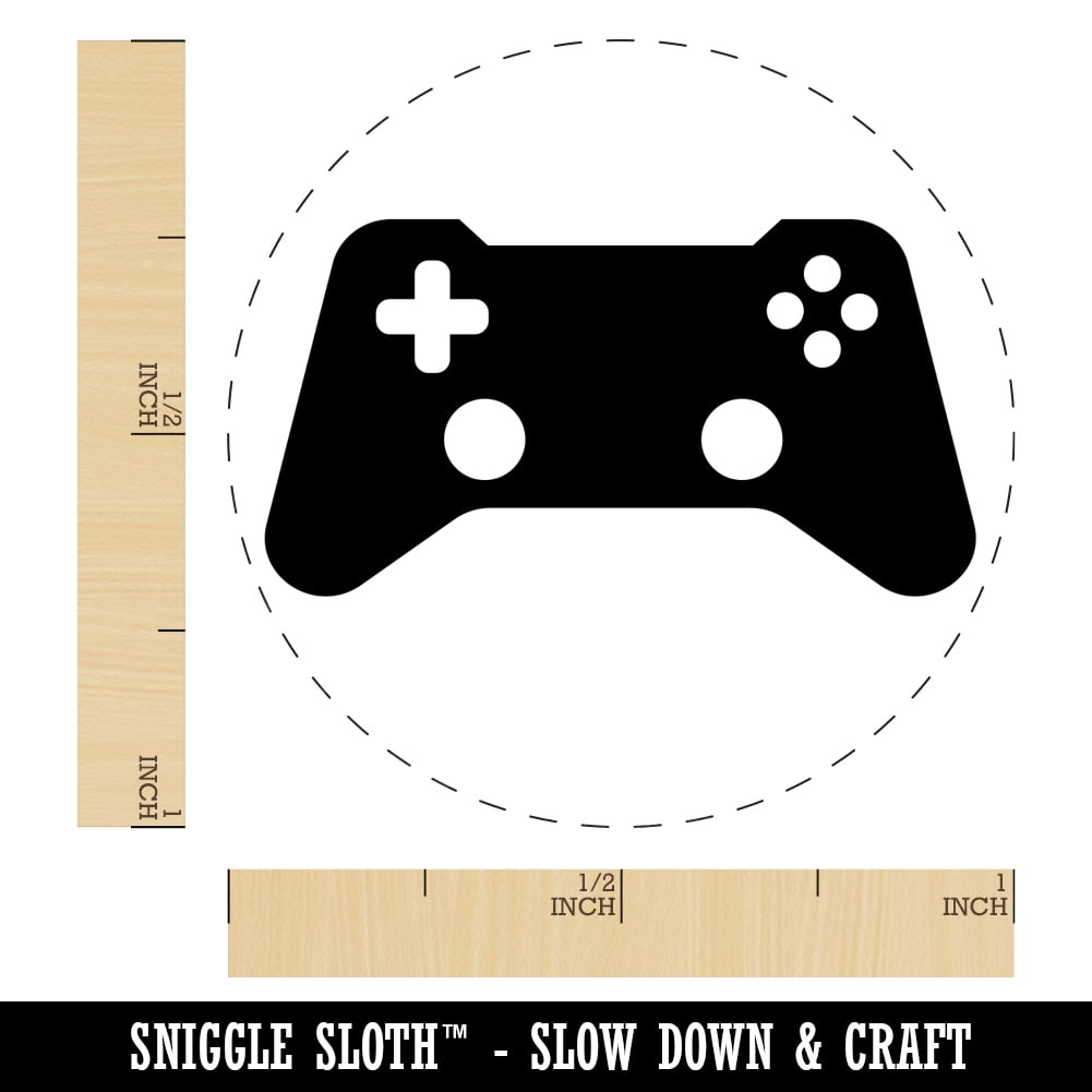 Video Game Controller Icon Self-Inking Rubber Stamp Ink Stamper - Black Ink - Medium 1 Inch
