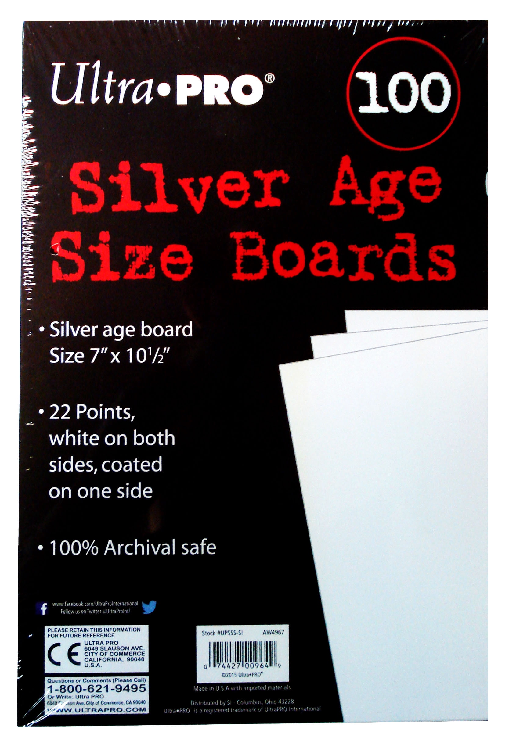 Ultra Pro Silver Size Boards 7 X 10 100 Pack Walmart Com Walmart Com