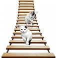 thumbnail image 4 of WeeWhimsy Adjustable Cat Ladder & Bridge Multi-Functional Wall Furniture Climbing Frame Sisal-Rope Wrapped Rungs for Climbing Indoor Cats, Small Pet Cage Accessories (Wood), 4 of 8