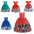 thumbnail image 1 of Robes de Performance de Noël pour Filles Enfants 5-14 Ans Robe de Danse pour Tout-Petits Robes de Fête Père Noël Flocon de Neige Robes de Princesse Robe de Cérémonie Jupe, 1 of 8