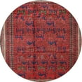 thumbnail image 1 of Ahgly Company Machine Washable Indoor Round Traditional Chestnut Brown Area Rugs, 4' Round, 1 of 7