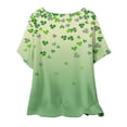thumbnail image 5 of Puntoco Liquidación de blusas cortas para mujer, blusa de manga corta con estampado de moda para mujer, camiseta de cuello redondo, 5 of 5