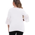 thumbnail image 5 of Daystry Women's Plus Size Top 3/4 Sleeve Shirt Dressy Tunic Blouse White-1X, 5 of 10