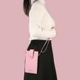 thumbnail image 6 of Small Cell Phone Wallet Purse Crossbody for Women Leather Slim Wallet Cellphone Crossbody Purse with Credit Card Slots - Pink, 6 of 7