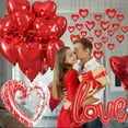 thumbnail image 3 of Decoraciones románticas Globos para el día de San Valentín Juego de decoración Globos rojos en forma de corazón Globos de helio con forma de corazón Decoraciones colgantes de corazón rojo, 3 of 4