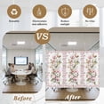 thumbnail image 5 of Spring Floral Window Privacy Film, Retro Pink Orchid Flowers Leaves Botanical Static Cling UV Sun Blocking Heat Control Window Tint Day and Night, Non-Adhesive One Way Privacy Cover 35.4''x78.7'', 5 of 7
