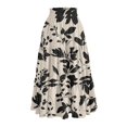 thumbnail image 4 of Women's Printed Casual Skirt Floral Pattern High Waist Flowy Midi Length Summer Fashion A Line Black XXL, 4 of 5