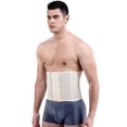 thumbnail image 3 of Corsés de entrenamiento de cintura para hombres con cinturón de sudor de hueso de acero Traje de sauna para fitness Body Shaper Blanco (M), 3 of 5