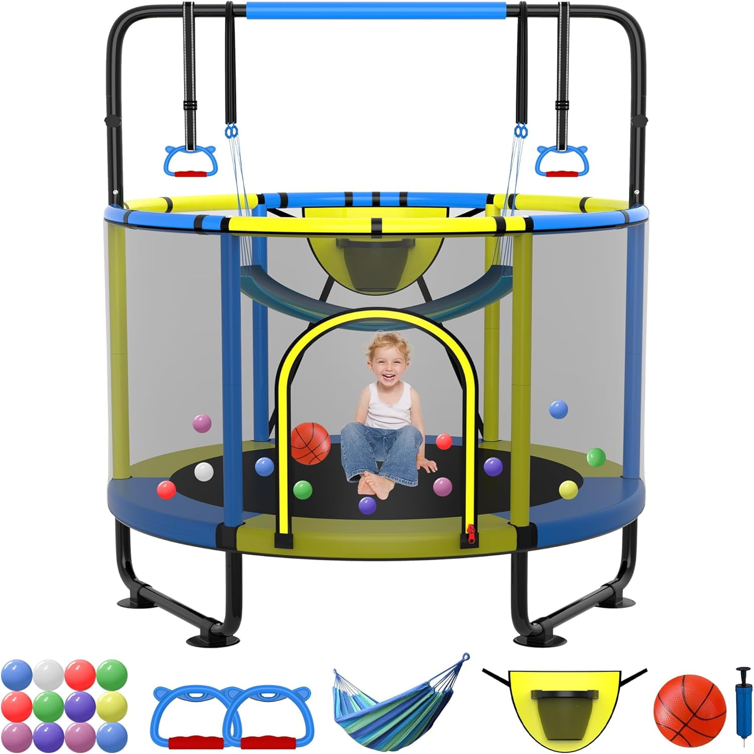 YORIN Trampoline for Kids, 5FT Toddler Mini Trampoline with