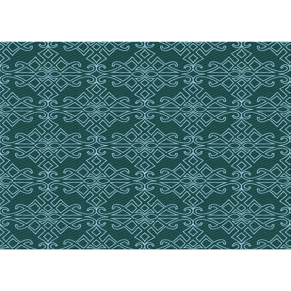 Ahgly Company Machine Washable Indoor Rectangle Transitional Deep Teal Green Area Rugs, 5' x 7'
