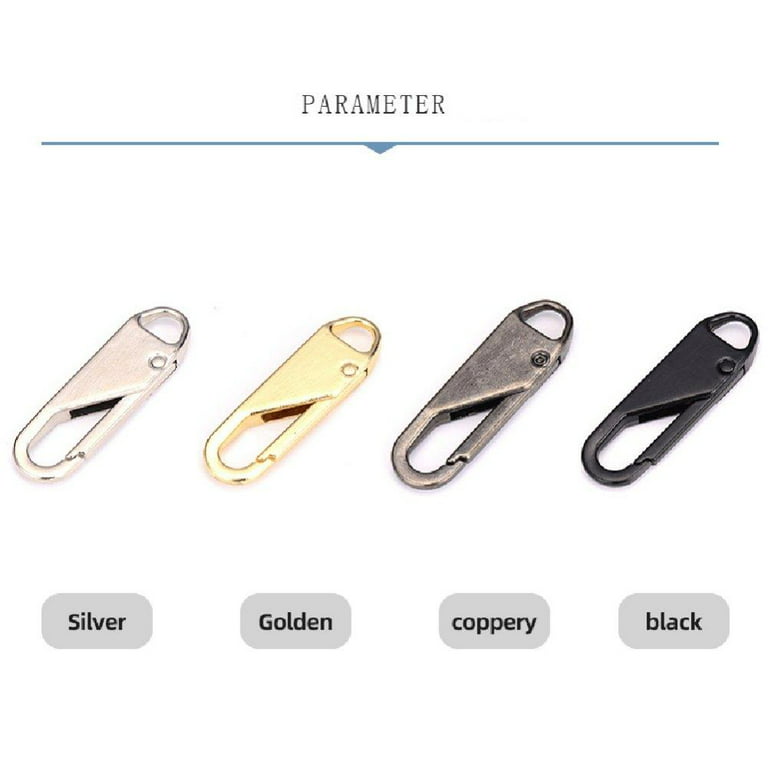  10Pcs Replacement Zipper Pull Detachable Zipper Pull Tabs Zipper  Pull Replacement Metal Zipper Pulls for Luggage Clothing Jackets Jeans  Backpacks Boots Dresses Purse Coat