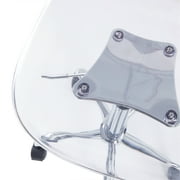 Urban Shop Acrylic and Metal Rolling Office Chair, Silver
