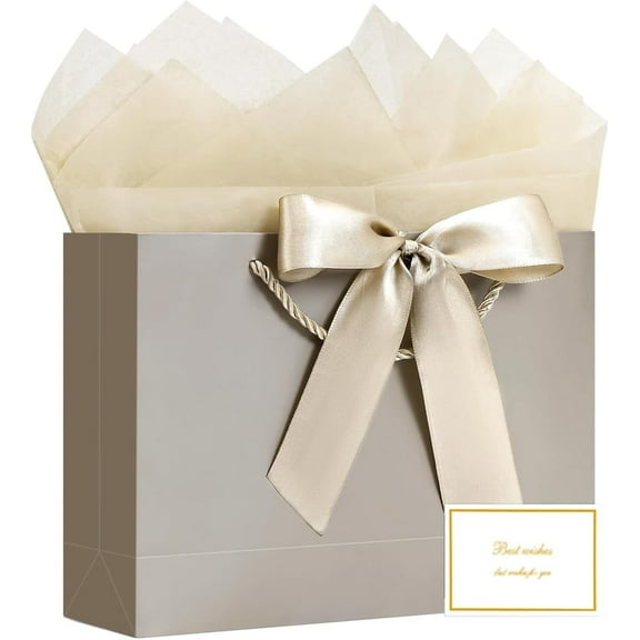 3PCS Large Gift Bags, 12.6” Birthday Gift Bags with Handles Tissue Paper for Wedding Party Mothers Day