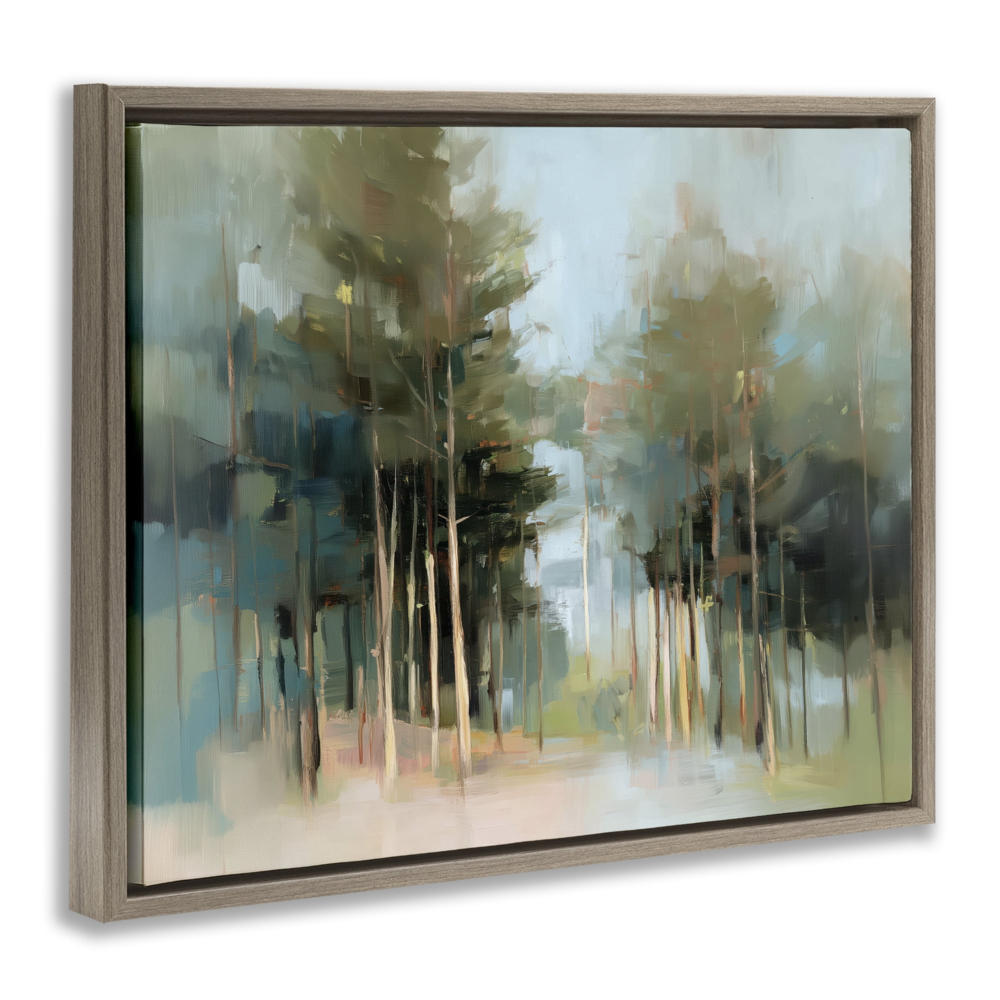 Stupell Industries The Grove Impressionist Forest Brown Framed Floater Canvas Wall Art, design by Kim Curinga
