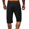 thumbnail image 4 of JUNWELL Men‘s Cotton Linen Workout Shorts Casual Drawstring Loose Fit Athletic Running Knee Length Shorts with Pockets, 4 of 6