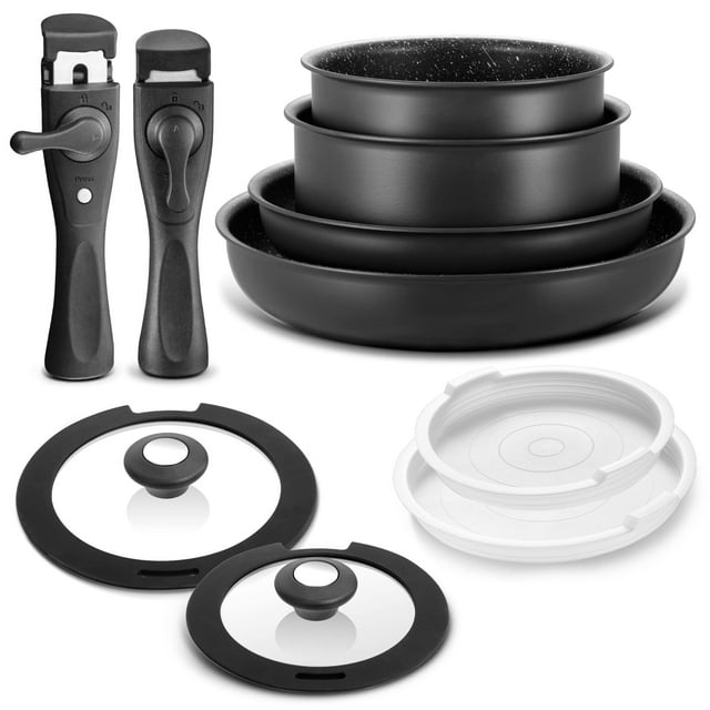 Juego de utensilios de cocina BEZIA Induction, 10 piezas, antiadherentes con asas