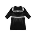 thumbnail image 4 of Raenseen Garçons Enfants Robe de Boxe à Manches Longues Uniforme Kick Boxe Art Martial Muay Thaï Entraînement à Capuche Noir&Argent 8, 4 of 5