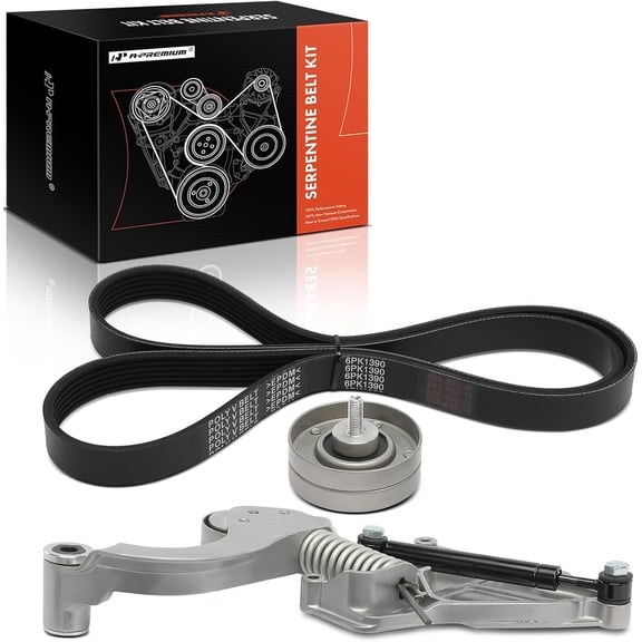 A-Premium Engine Serpentine Belt Drive Kit Compatible with Mini Cooper 2002 2003 2004 2005 2006 2007 1.6L, Supercharged Only