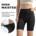thumbnail image 4 of Hipuroga High Waisted Yoga Shorts for Women Soft Workout Shorts Tummy Control for Biker Athletic Running Black M, 4 of 6
