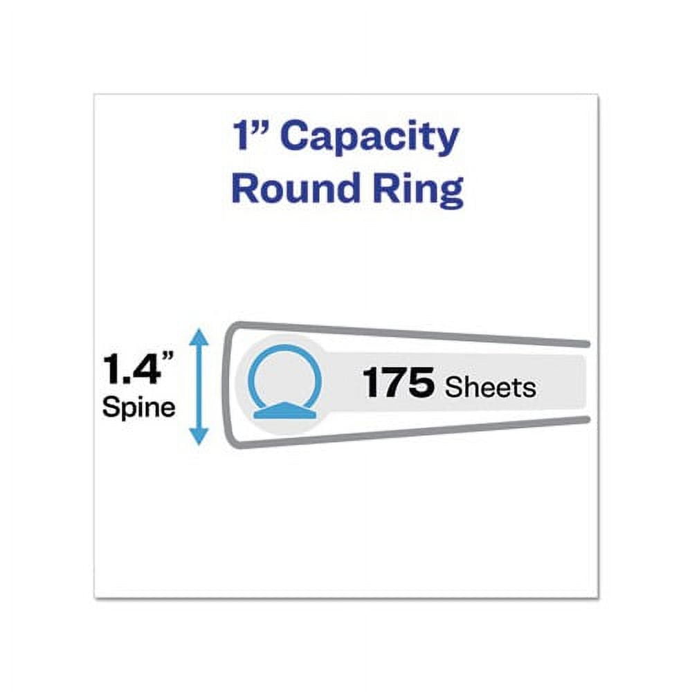 Legal Durable View Binder with Round Rings 3 Rings, 1" Capacity, 14 x 8.5, White