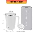 thumbnail image 3 of Taza con agitación automática, taza mezcladora eléctrica de alta velocidad, taza de acero inoxidable con tapa, 14oz, 3 of 5