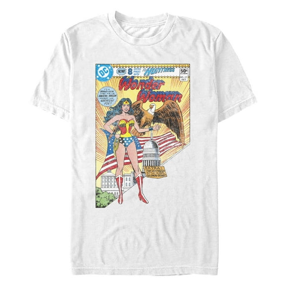 Men's Wonder Woman Retro Comic Book Cover  Graphic T-Shirt