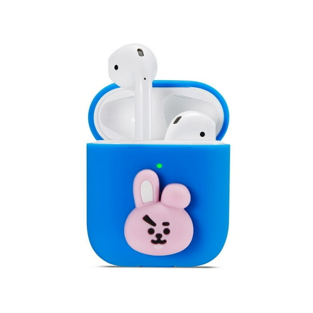 BT21 Cartonn BTS Funny Cookie AirPods 1/2 Auriculares Bluetooth Anti-Caída Silicona Suave Funda De Protección De Con Gancho