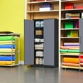 thumbnail image 5 of MIIIKO Metal Storage Cabinet with Locking Doors, Black Grey Garage Lockable Steel Cabinets with 4 Doors and 5 Shelves for Home, Garage, Pantry Workshop Warehouse, 5 of 7