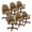 Mocha, Walnut, variant on Chromcraft Dining Chairs on Casters, Swivel Rolling Cushioned Seats, Walnut Solid Wood Accents, Mocha Upholstery, Metal Base, 1 piece set