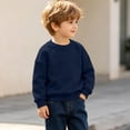 thumbnail image 4 of SELONE Kids Crewneck Sweatshirt Plain Long Sleeve Shirts Fleece Liner Ribbed Cuffs Pullover Comfywear Clothes 1-13Y, 4 of 9
