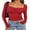 Red, variant on Michellecmm Women Crop Fitted Tops Summer Solid Color Cute Bow Long Sleeve Shirt