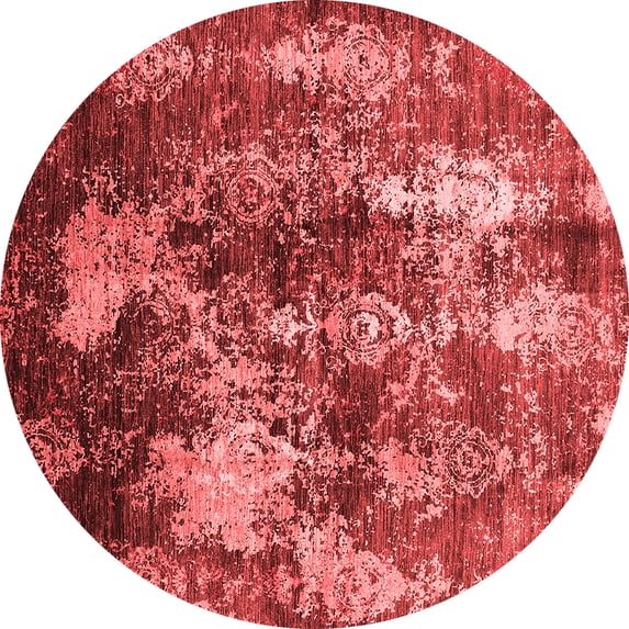 Ahgly Company Indoor Round Oriental Red Industrial Area Rugs, 5' Round