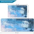 thumbnail image 2 of 2 Pieces Kitchen Rugs, Abstract Anti Fatigue Non Slip Foam Cushioned Light Blue Graffiti Modern Comfort Indoor Floor Mat Runner Rug Set for Laundry Office Sink Bathroom (17"x48"+17"x24"), 2 of 6