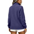thumbnail image 6 of happyYEE Women's Zip up Sweatshirt Jackets Long Sleeve Fleece Loose Coat Fall Fashion Stand Neck Outerwear with Zip Pockets, 6 of 9