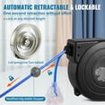 thumbnail image 2 of KFFKFF Retractable Power Cable Reel, 50 FT, Durable 14AWG/3C SJTOW Cable with Illuminated Triple Outlet, 13 Amp Safety Breaker, 180° Rotatable Bracket for Wall or Ceiling Installation, 2 of 9