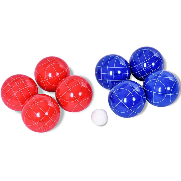 Goplus Backyard Bocce Ball Set with 8 Red & Blue Balls Pallino Outdoor Sports